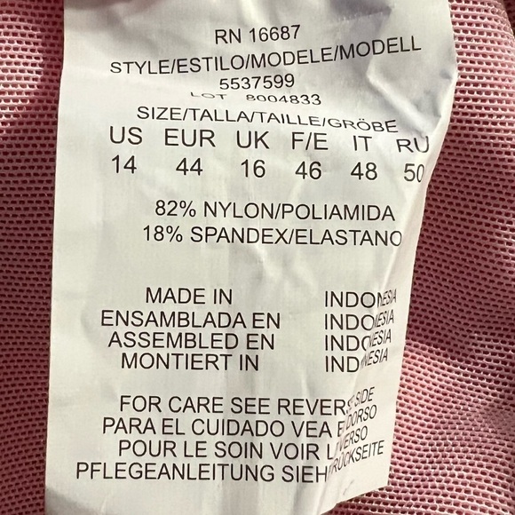 Swim Solutions Women's Tummy-Control Pink Printed Swimsuit Swim Dress - Picture 8 of 9